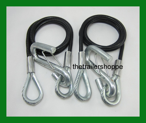 Coiled Safety Cables Trailer 40" 3500# Replace Chains