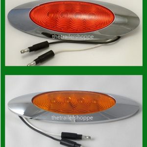 6-1/2 x 2-1/8" Oval Clearance Marker 4 LED Light