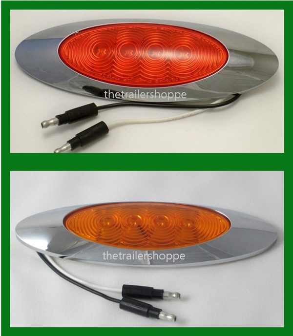 6-1/2 x 2-1/8" Oval Clearance Marker 4 LED Light
