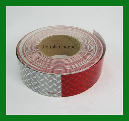 Conspicuity Tape Diamond Red White DOT Safety Reflective 2"