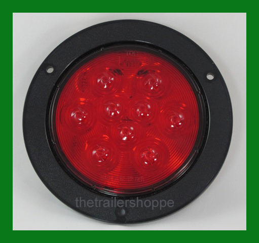 5-1/2" Round Red Stop, Turn, Tail Light 9 LED Flange Mount