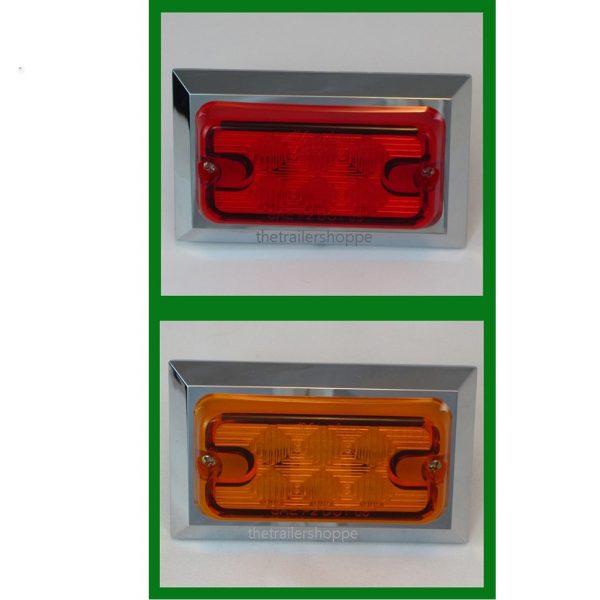 Rectangular Marker light With Chrome Trim 3-3/4" x 2-1/4"