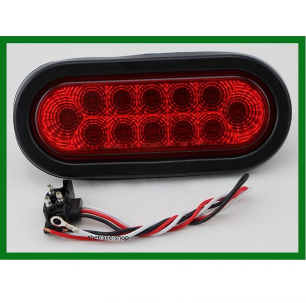 6" Oval Red Stop, Turn, Tail Light 12 LED -Kit
