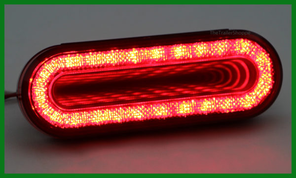 6" Oval Red Stop, Turn, Tail Light 24 LED "Mirage"