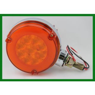 GLO Pedestal Light Red/Amber Lens 4 1/4" Round