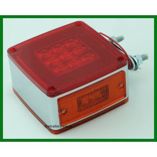 Chrome Square Pedestal Red/Amber 59 "GLO" LED
