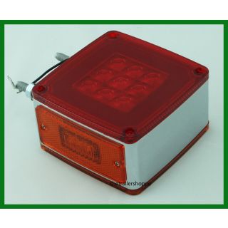 Chrome Square Pedestal Red/Amber 59 "GLO" LED
