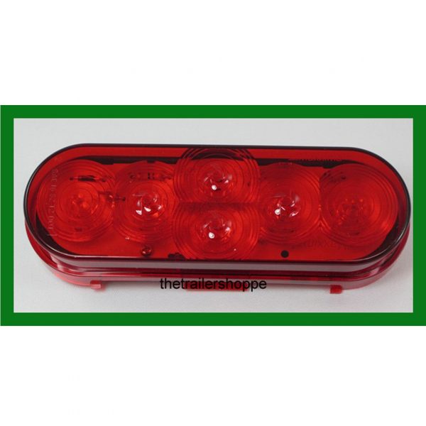 6″ Oval Red Stop, Turn, Tail Light 6 LED