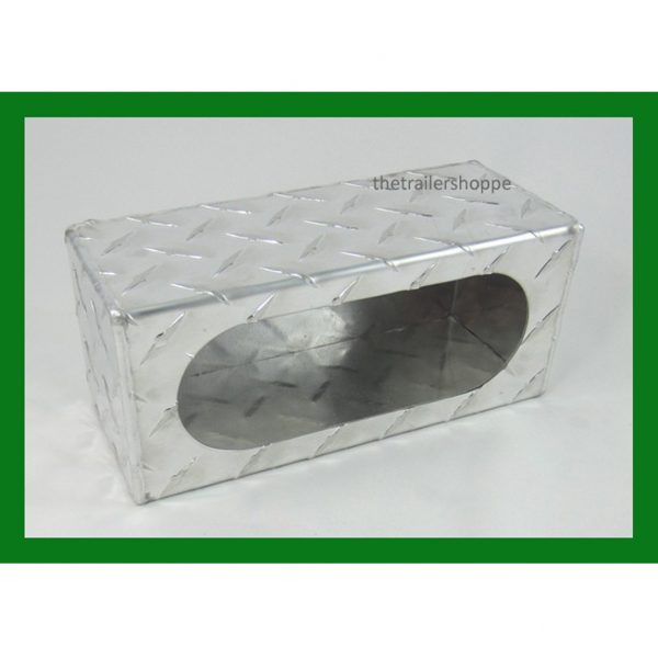 Aluminum Diamond Plate Light Box Guard 6" Single Oval