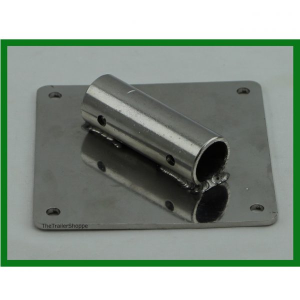 Stainless Steel Plate 4-1/2" Square with Pipe