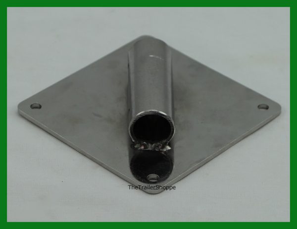 Stainless Steel Plate 4-1/2" Square with Pipe