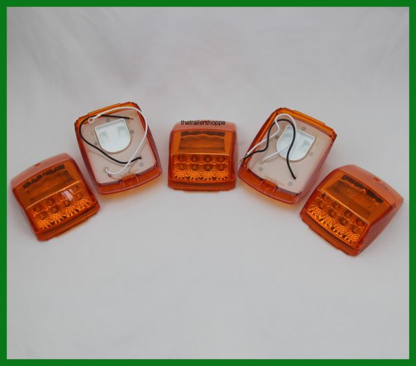 Replacement 17 Amber LED Square Cab Light 5 Piece Set