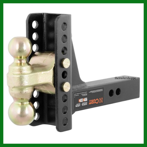 Adjustable Channel Mount with Dual Ball 2" Shank 14,000 lb.