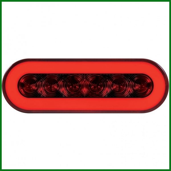6" Oval Red Stop, Turn, Tail Light 22 LED "GLO"