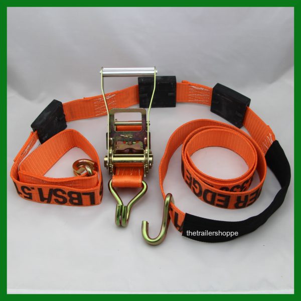 2” x 10’ Ratchet Strap with 3 Wire Hooks & 3 Rubber Blocks